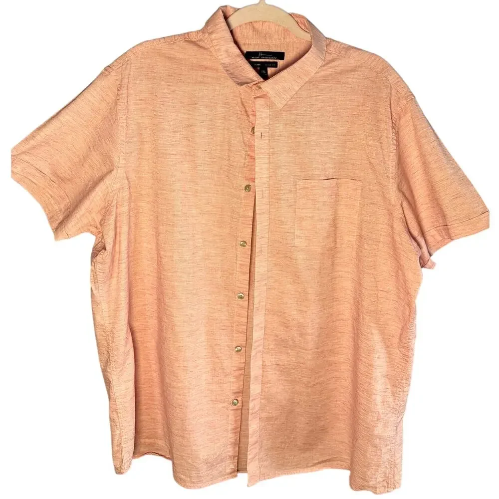 MARC ANTHONY LUXURY MENS PEACH BUTTON DOWN SLIM FIT XXL - Picture 1 of 7